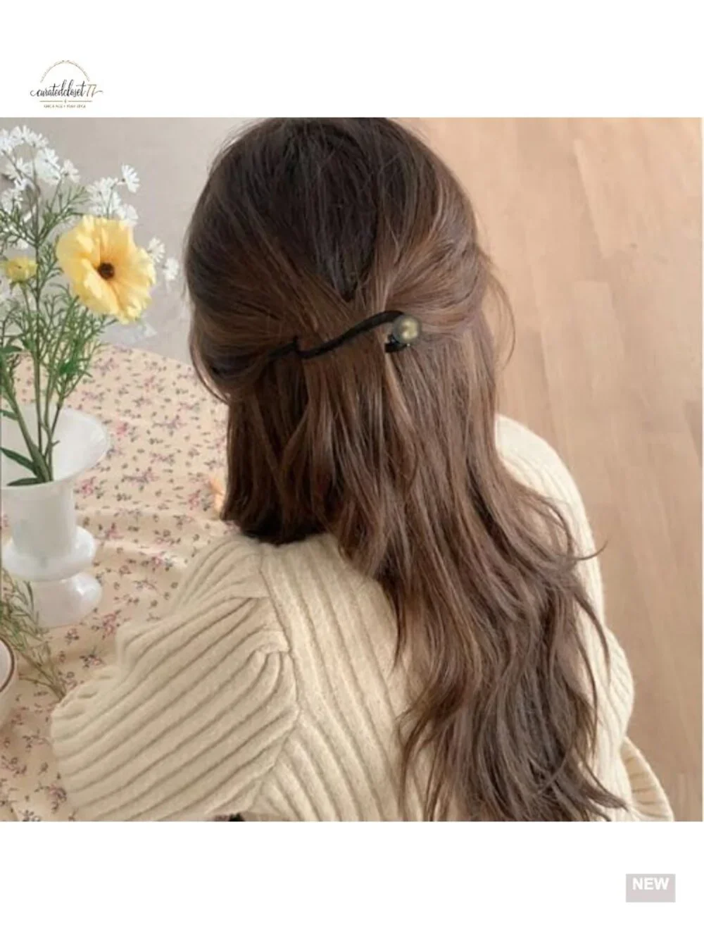 6 French Twist Pearl Hair Pins Clips for Thick Hair